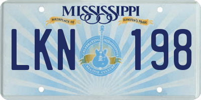 MS license plate LKN198