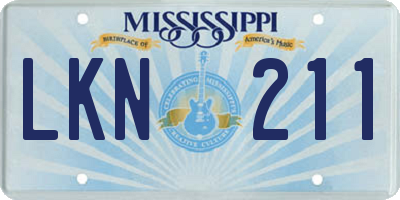 MS license plate LKN211