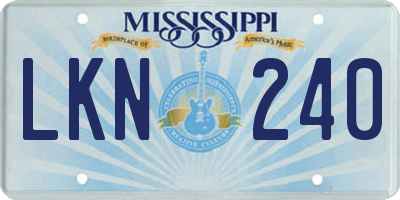 MS license plate LKN240