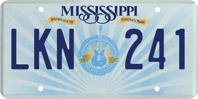 MS license plate LKN241