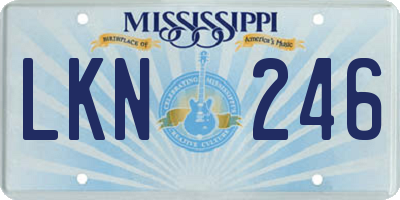 MS license plate LKN246
