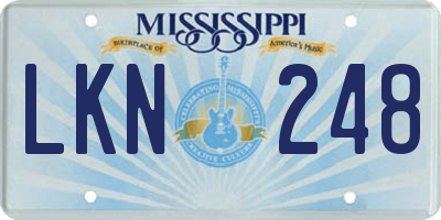 MS license plate LKN248