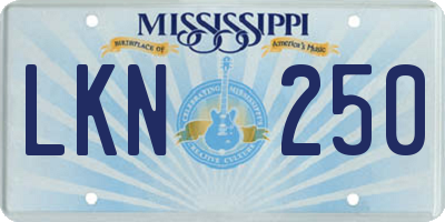 MS license plate LKN250