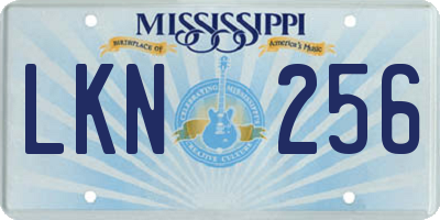 MS license plate LKN256