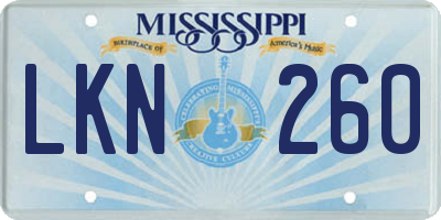 MS license plate LKN260