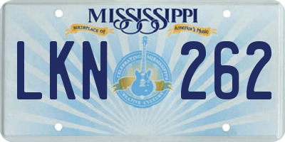 MS license plate LKN262