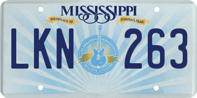 MS license plate LKN263
