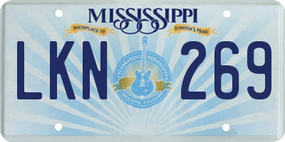 MS license plate LKN269