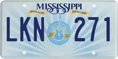MS license plate LKN271