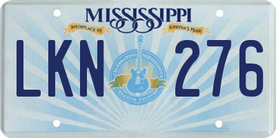 MS license plate LKN276