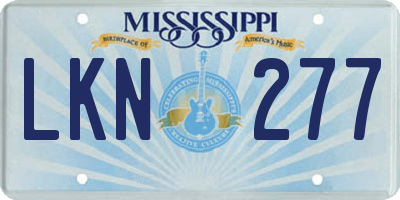 MS license plate LKN277