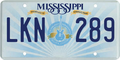 MS license plate LKN289