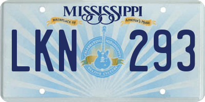 MS license plate LKN293