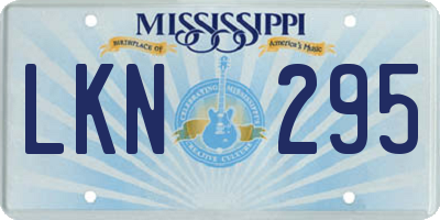 MS license plate LKN295