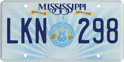 MS license plate LKN298