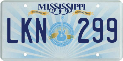 MS license plate LKN299