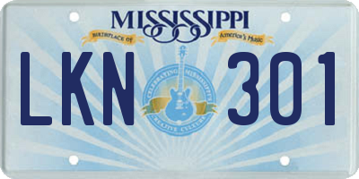 MS license plate LKN301