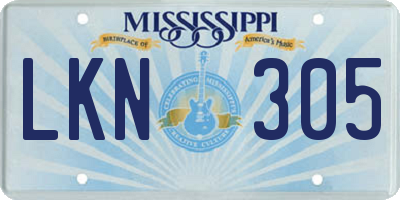 MS license plate LKN305