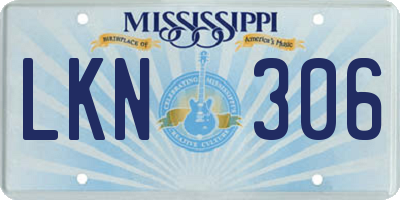 MS license plate LKN306
