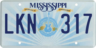 MS license plate LKN317