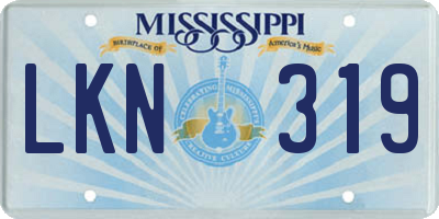 MS license plate LKN319