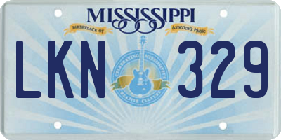 MS license plate LKN329