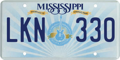 MS license plate LKN330