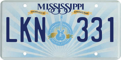 MS license plate LKN331