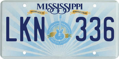 MS license plate LKN336