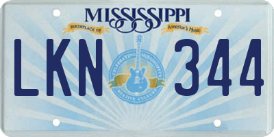 MS license plate LKN344