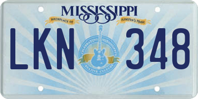 MS license plate LKN348