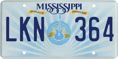 MS license plate LKN364