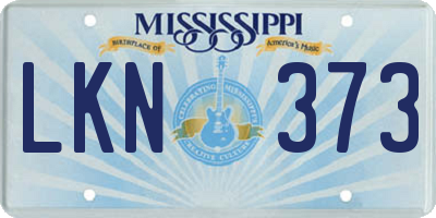 MS license plate LKN373