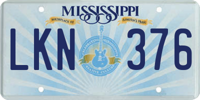 MS license plate LKN376