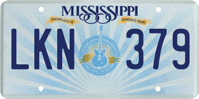 MS license plate LKN379