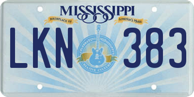 MS license plate LKN383