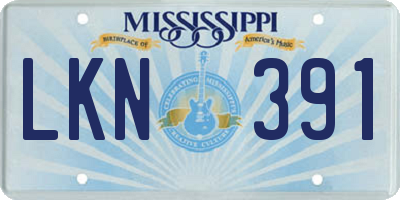 MS license plate LKN391