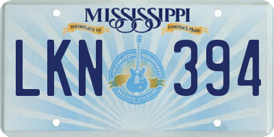 MS license plate LKN394