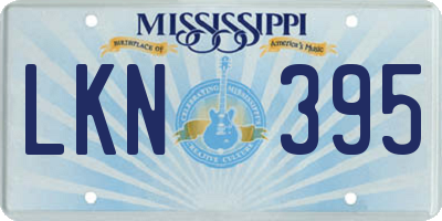 MS license plate LKN395