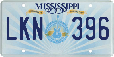 MS license plate LKN396