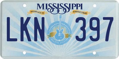 MS license plate LKN397