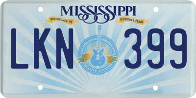 MS license plate LKN399
