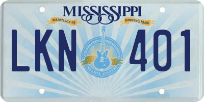 MS license plate LKN401