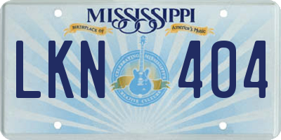 MS license plate LKN404