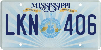 MS license plate LKN406