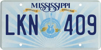 MS license plate LKN409