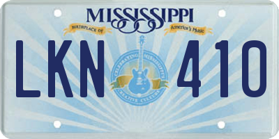 MS license plate LKN410