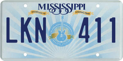 MS license plate LKN411