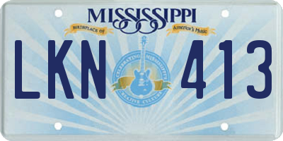 MS license plate LKN413