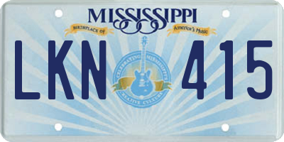 MS license plate LKN415